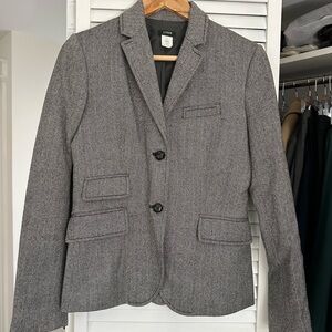 J. Crew Grey Herringbone Jacket Blazer 6